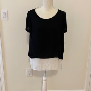 Black and white layered blouse!